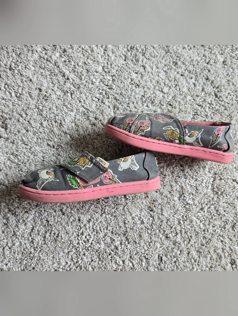 Toddler Size 10- Toms Slides- Unicorn, Ice Cream, Pineapple
